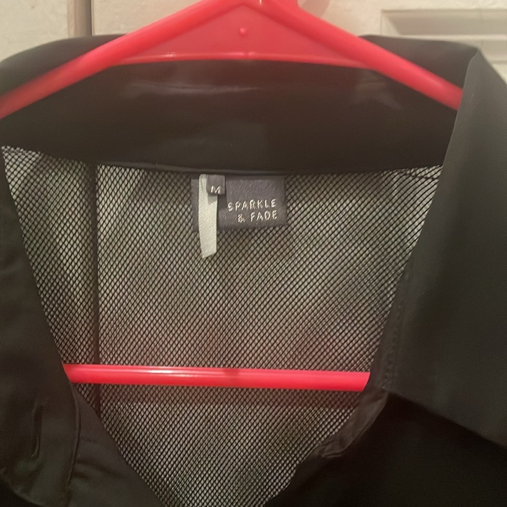 Black Button Up: Peplum With Sheer Back - image 2